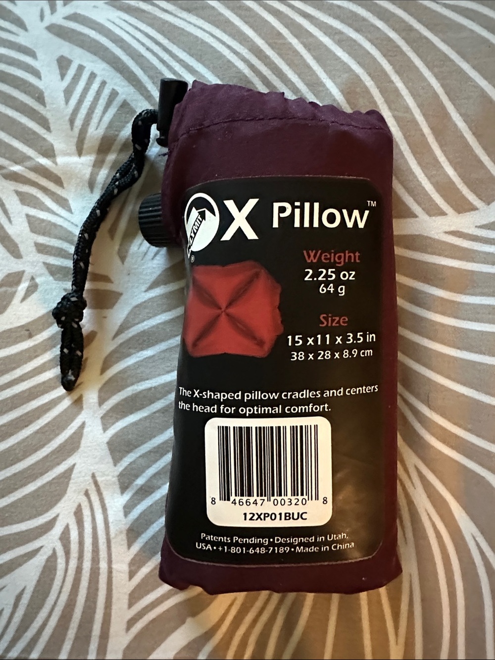 Klymit X Pillow Packable Travel Pillow - Deep Burgundy